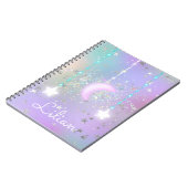 Pastel night sky ggloing moon sterren notitieboek (Linkerzijde)