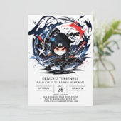 Pastel Ninja Scroll Verjaardag Kaart (Staand voorkant)