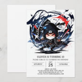 Pastel Ninja Scroll Verjaardag Kaart (Voorkant / Achterkant)