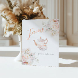 Pastel Nlooms Bruids Thee Feest Favoren Reclamebord Met Voetstuk