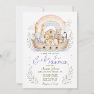 Pastel Noachs Ark Geslacht Neutrale Boho Baby Show Kaart
