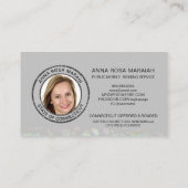 *~* Pastel NOTARY FOTO Pen Feather Signaleringsmid Visitekaartje (Achterkant)