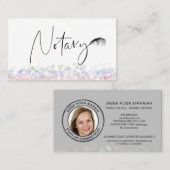 *~* Pastel NOTARY FOTO Pen Feather Signaleringsmid Visitekaartje (Voorkant / Achterkant)