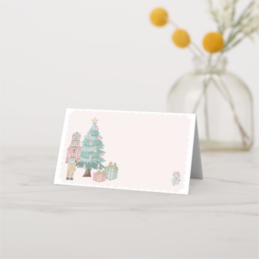 Pastel Notenkraker Baby shower Place Card Plaatskaartje (Voorkant)