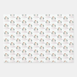 Pastel Notenkraker Ballerina Kerstmis Inpakpapier Vel