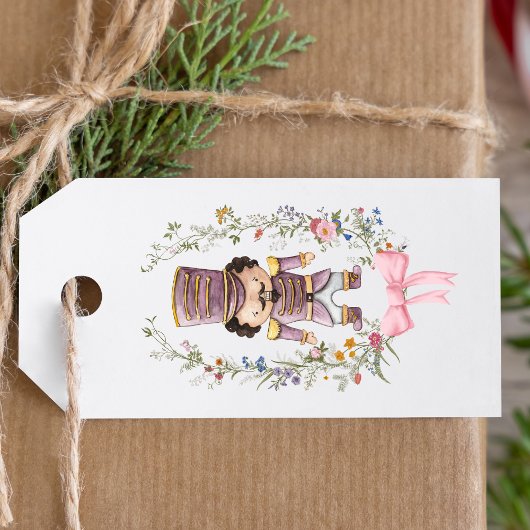 Pastel Notenkraker Ballet Kerstmis Cadeaulabel
