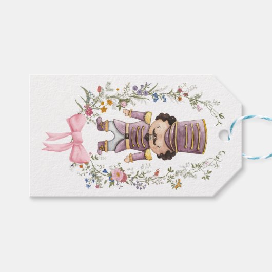 Pastel Notenkraker Ballet Kerstmis Cadeaulabel (Voorkant (Horizontaal))