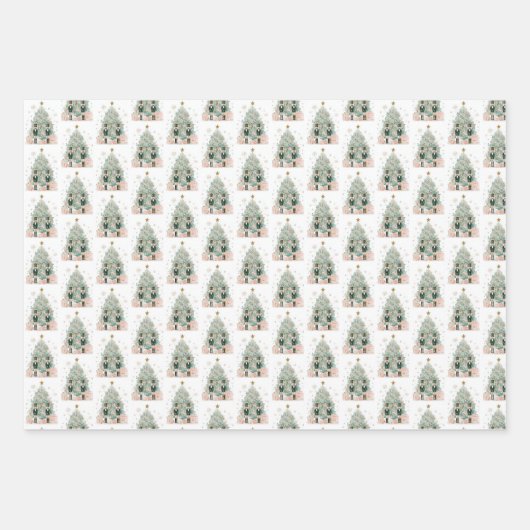 Pastel Notenkraker Kerstmis Inpakpapier Vel (Voorkant)