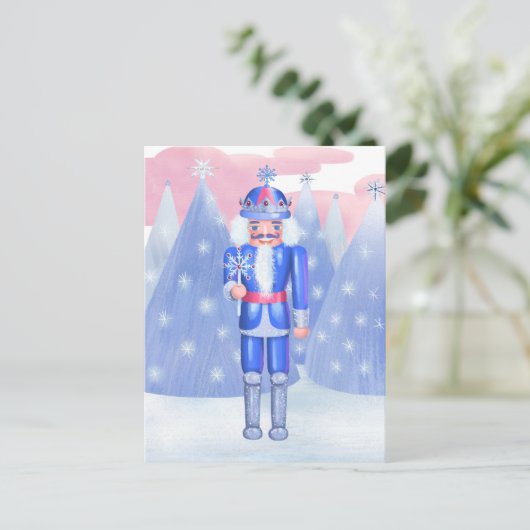 Pastel Notenkraker Snowflake King Briefkaart (Staand voorkant)