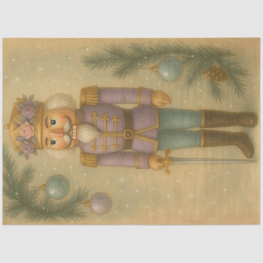 Pastel Notenkraker Vintage Kerstmis Decoupage Tissuepapier (Voorkant)