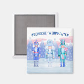 Pastel Notenkrakers Vrolijk Kerstfeest in het Duit Magneet (Voorkant / Achterkant)