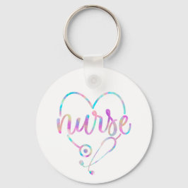 Pastel Nurse Stethoscoop Sleutelhanger