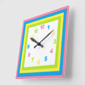 Pastel Nursery Clock Vierkante Klok (Hoek)