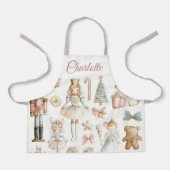Pastel Nutcracker & Ballerina Custom Kids Apron Schort (Voorkant)