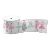 Pastel Nutcracker Ballet Roze kerstlint Grosgrain Lint (Spoel)