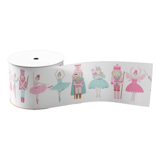 Pastel Nutcracker Ballet Roze kerstlint Grosgrain Lint (Spoel)