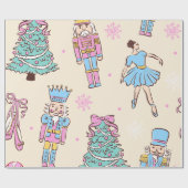 Pastel Nutcracker Christmas Cadeaupapier (Vlak)