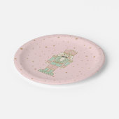 "Pastel Nutcracker Party Plate – Whimsical Holiday Papieren Bordje (Gekanteld)