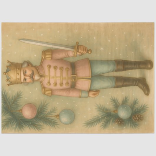 Pastel Nutcracker Soldier Christmas Decoupage Tissuepapier (Voorkant)