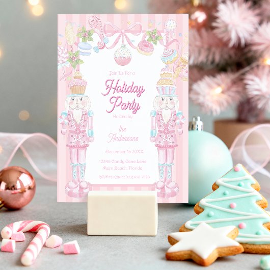 Pastel Nutcracker Sweet Holiday Treats Party Kaart