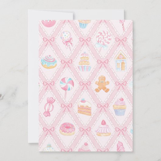 Pastel Nutcracker Sweet Holiday Treats Party Kaart (Achterkant)