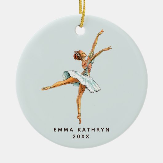 Pastel Nutkraker Ballet Gepersonaliseerde Ballerin Keramisch Ornament (Voorkant)