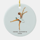 Pastel Nutkraker Ballet Gepersonaliseerde Ballerin Keramisch Ornament (Achterkant)