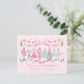 Pastel Nutkraker Ballet Roze kerstBriefkaart Briefkaart (Staand voorkant)