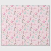 Pastel Nutkraker Ballet Roze omslagpapier Cadeaupapier (Vlak)