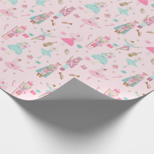 Pastel Nutkraker Ballet Roze omslagpapier Cadeaupapier