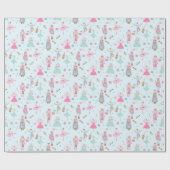 Pastel Nutkraker Ballet Roze omslagpapier Cadeaupapier (Vlak)