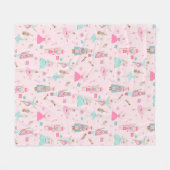 Pastel Nutkraker Ballet Roze Vleekbank Fleece Deken (Voorkant (Horizontaal))