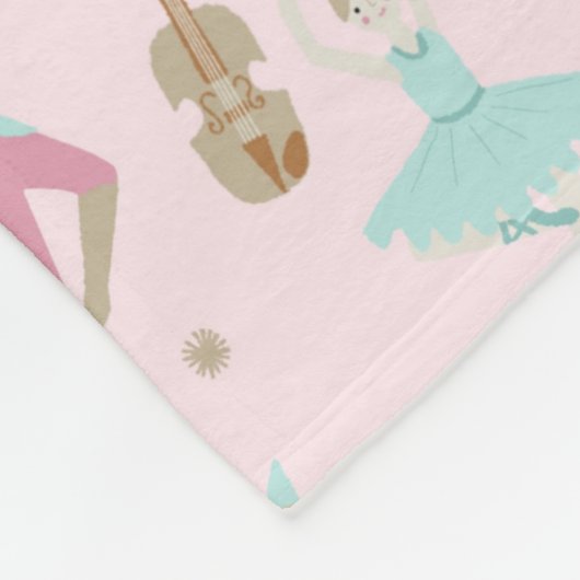 Pastel Nutkraker Ballet Roze Vleekbank Fleece Deken (Hoek)