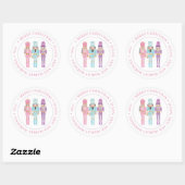 Pastel Nutkraker Ballet Soldaten Vrolijk kerstfees Ronde Sticker (Vel)