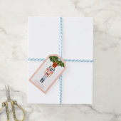Pastel Nutkraker kerstrecycleerbaar Ornament Cadeaulabel (Met Touw)