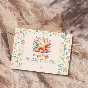 Pastel Ocea Zeester Baby Shower Luiers Raffle Informatiekaartje