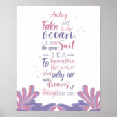 Pastel oceaan Dromen Quote  Poster (Voorkant)