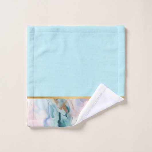 PASTEL OCEAAN MARMER GOUDEN BADKAMER HANDDOEK SET (Wasdoekje)