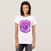 Pastel Oceaandraaikolk Schelp Kunst Shirt | Roze P (Voorkant volledig)