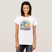 Pastel Oceaangolf Grafische T-Shirt (Voorkant volledig)