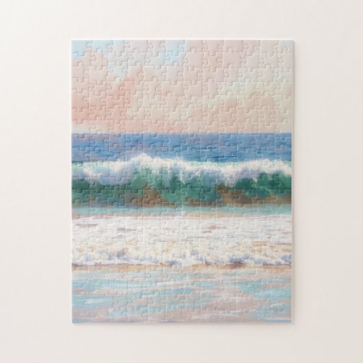 Pastel Oceaangolf Scene Puzzle Legpuzzel (Verticaal)