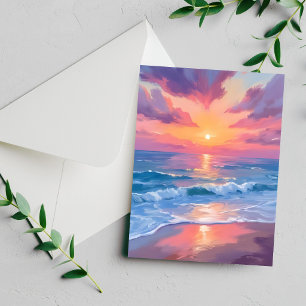 Pastel Oceaans Watercolor Strandgolven Schilderen