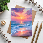 Pastel Oceaans Watercolor Strandgolven Schilderen 