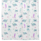 Pastel Ocean Life Douchegordijn (Voorkant)