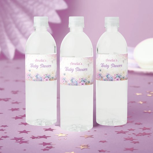 Pastel Ocean Mermaid Tail Girl Waterfles Etiket