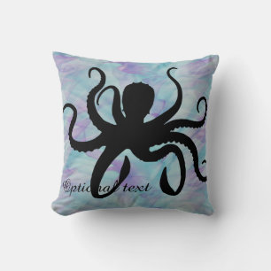 Pastel Ocean Octopus Silhouette Sierkussen