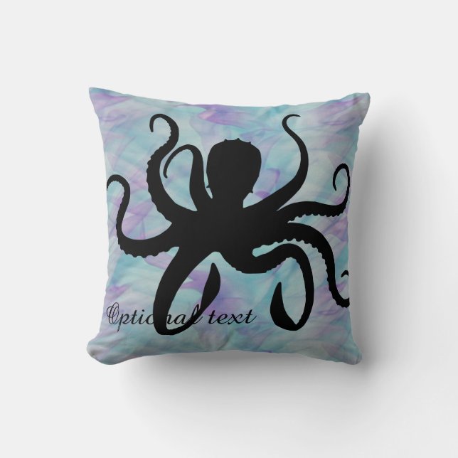Pastel Ocean Octopus Silhouette Sierkussen (Voorkant)