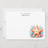 Pastel Ocean Starfish Custom Name Nursery  Notitiekaartje (Voorkant)
