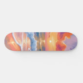 Pastel Ocean Sunset | Kleurrijke Beach Painting Persoonlijk Skateboard (Horizontaal)