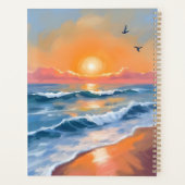 Pastel Ocean Sunset Watercolor Beach Painting Planner (Achterkant)